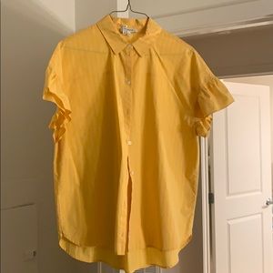 Madewell button down yellow ruffle sleeves